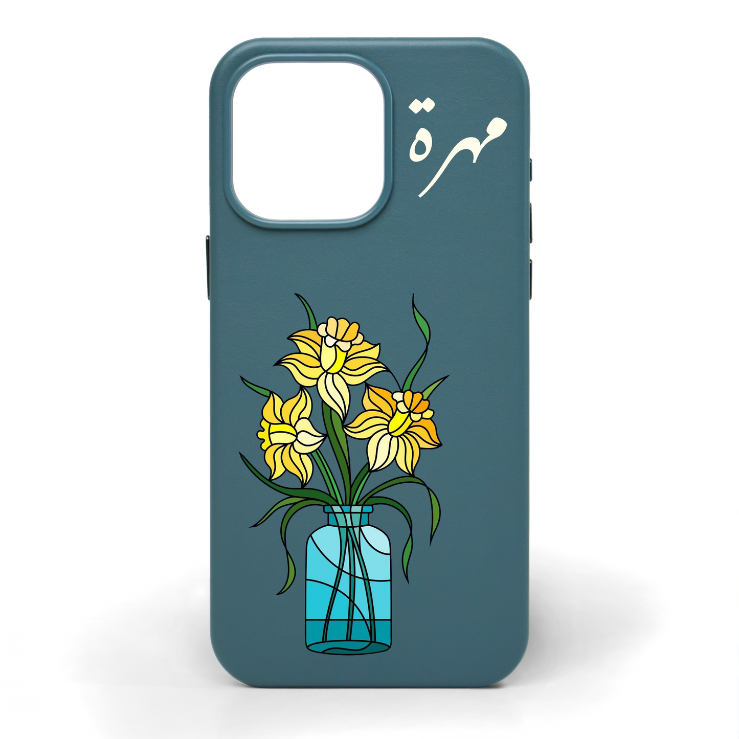 Joy and Blossoms Hand-Painted Leather Phone Case