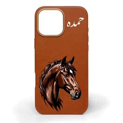 Classic Majestic Horse Hand-Painted Leather Phone Case