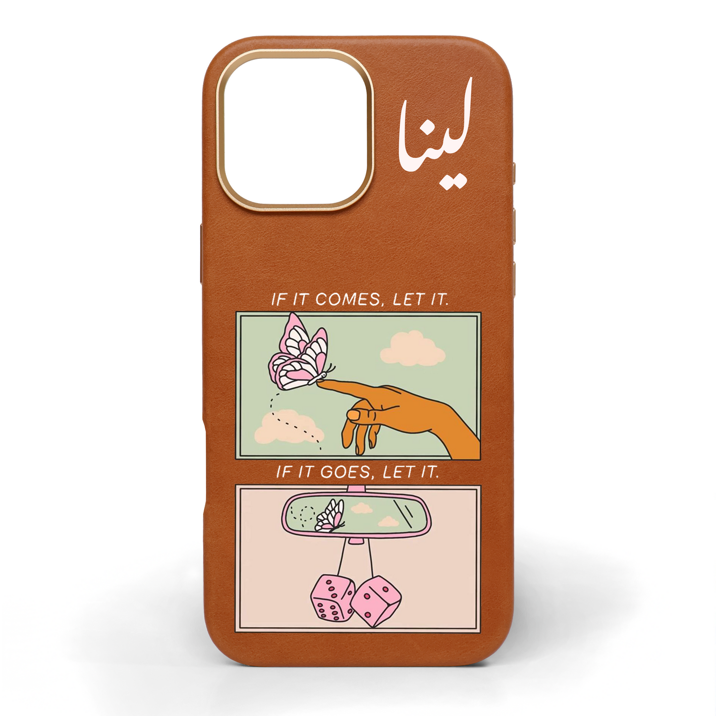 If It Comes, If It Goes Hand-Painted Leather Phone Case