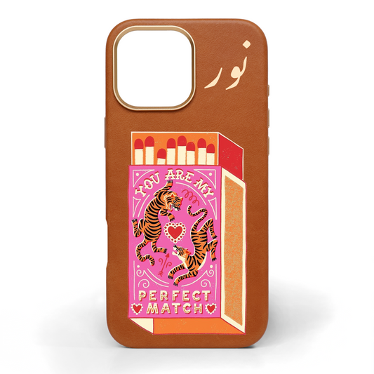Perfect Match Hand-Painted Leather Phone Case