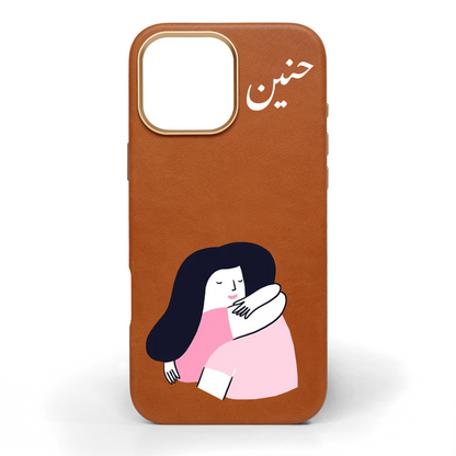 Hold Me Up Hand-Painted Leather Phone Case