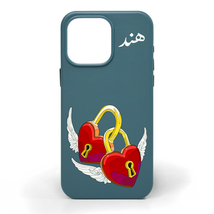 Locked in Love Hand-Painted Leather Phone Case