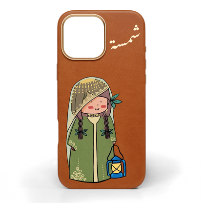 Little Princess Hand-Painted Leather Phone Case