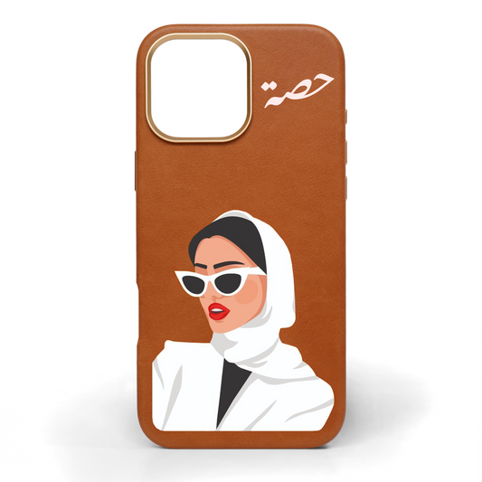 Diva Hand-Painted Leather Phone Case