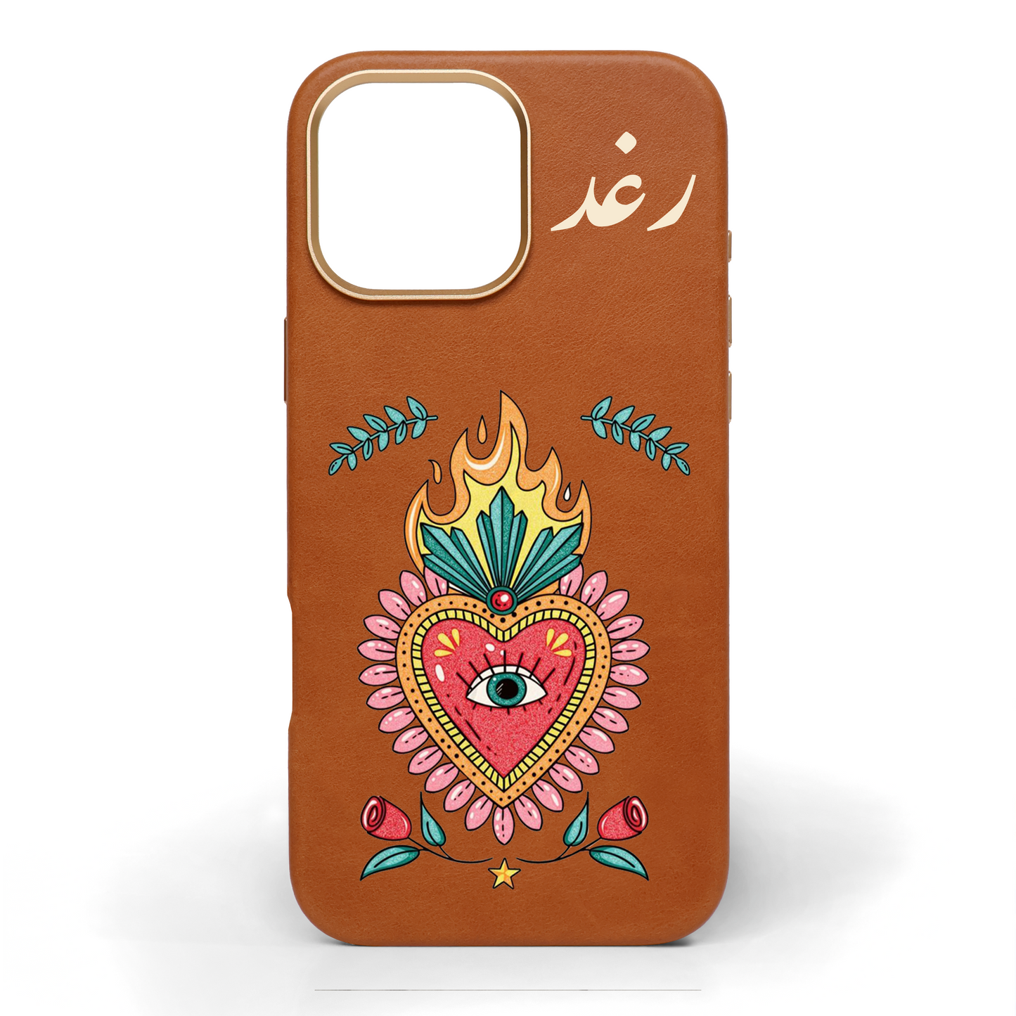 Open Your Heart Hand-Painted Leather Phone Case
