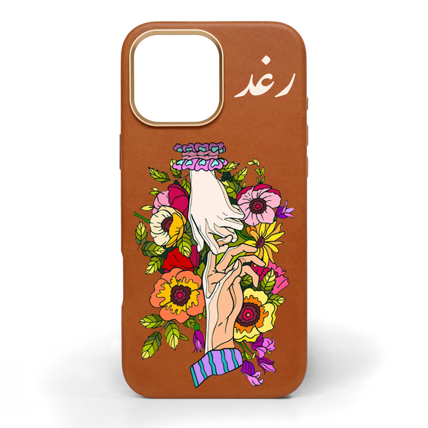 I'm With You Hand-Painted Leather Phone Case