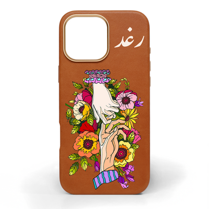 I'm With You Hand-Painted Leather Phone Case