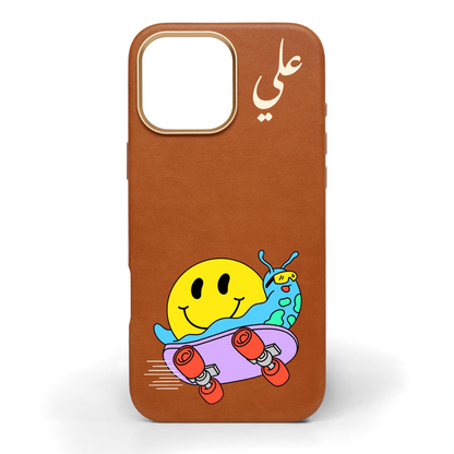 Turbo Slide Hand-Painted Leather Phone Case