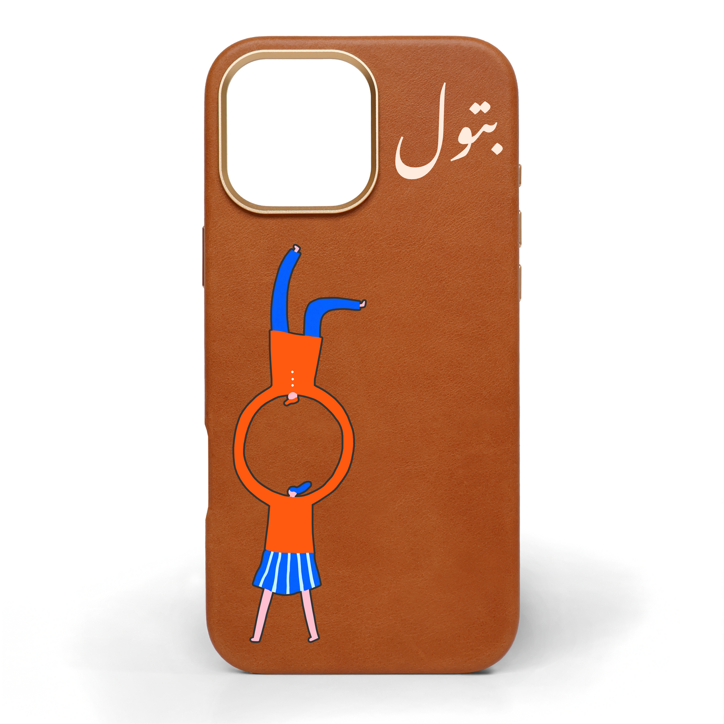 You and I Hand-Painted Leather Phone Case