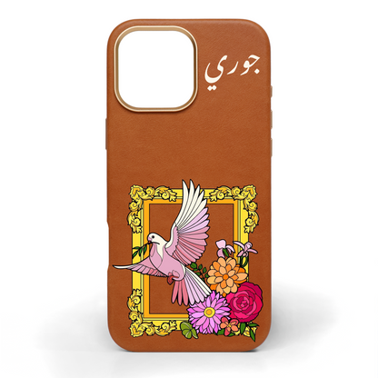 Wings Unfold Hand-Painted Leather Phone Case