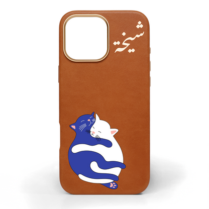 Snuggle Paws Hand-Painted Leather Phone Case