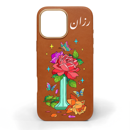 Botanica Hand-Painted Leather Phone Case