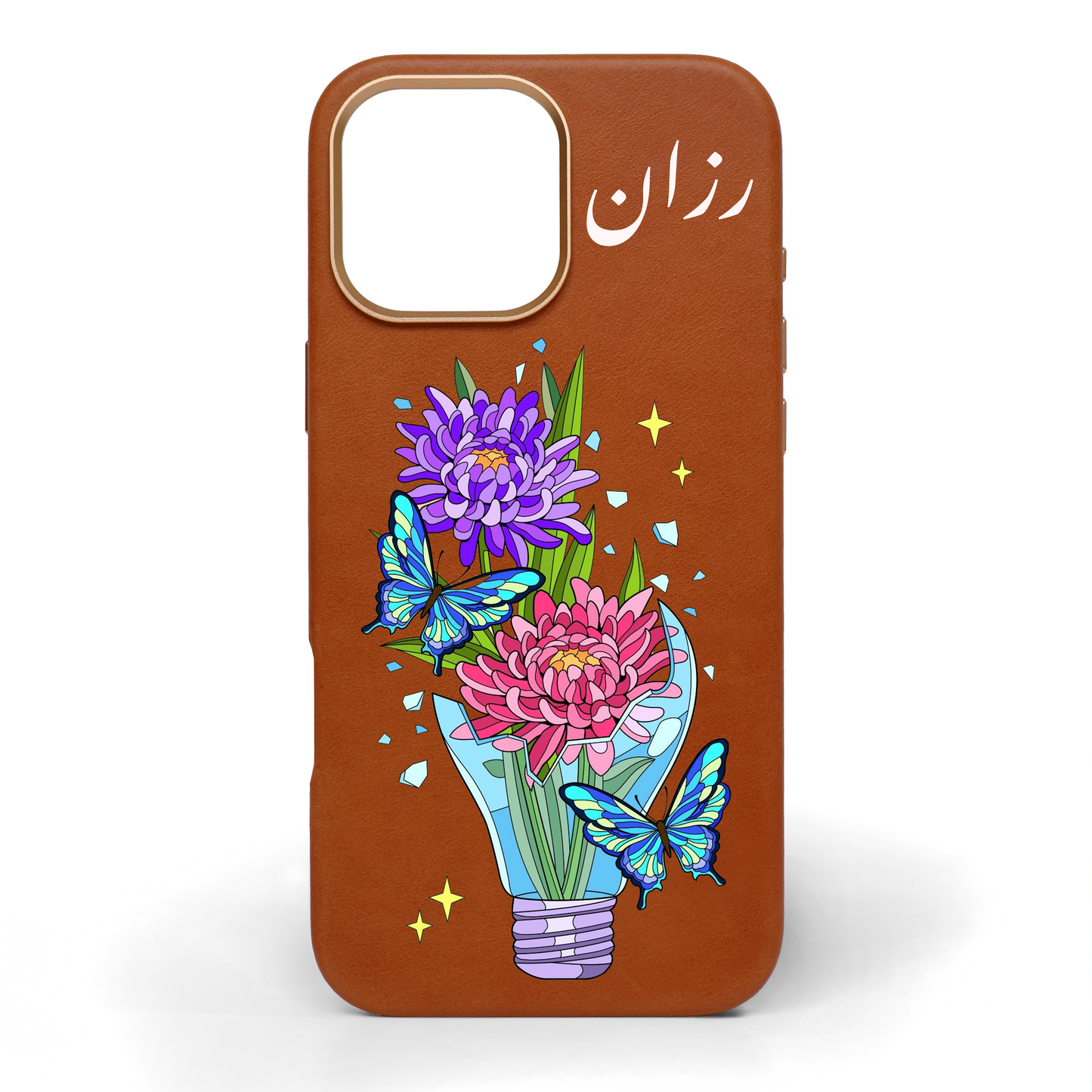 Shine Hand-Painted Leather Phone Case