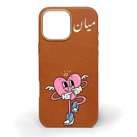 Just a Girl Hand-Painted Leather Phone Case