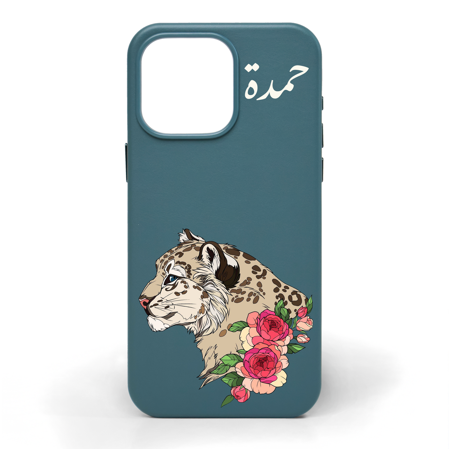 Leopard Grace Hand-Painted Leather Phone Case
