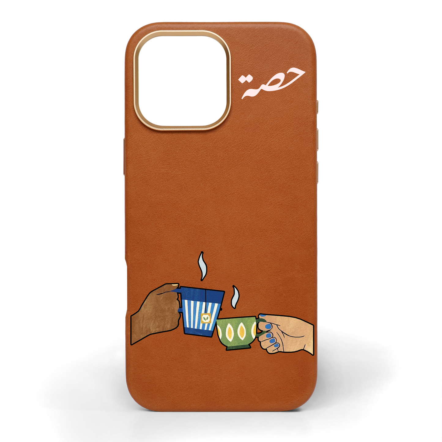Precious Vibes Hand-Painted Leather Phone Case