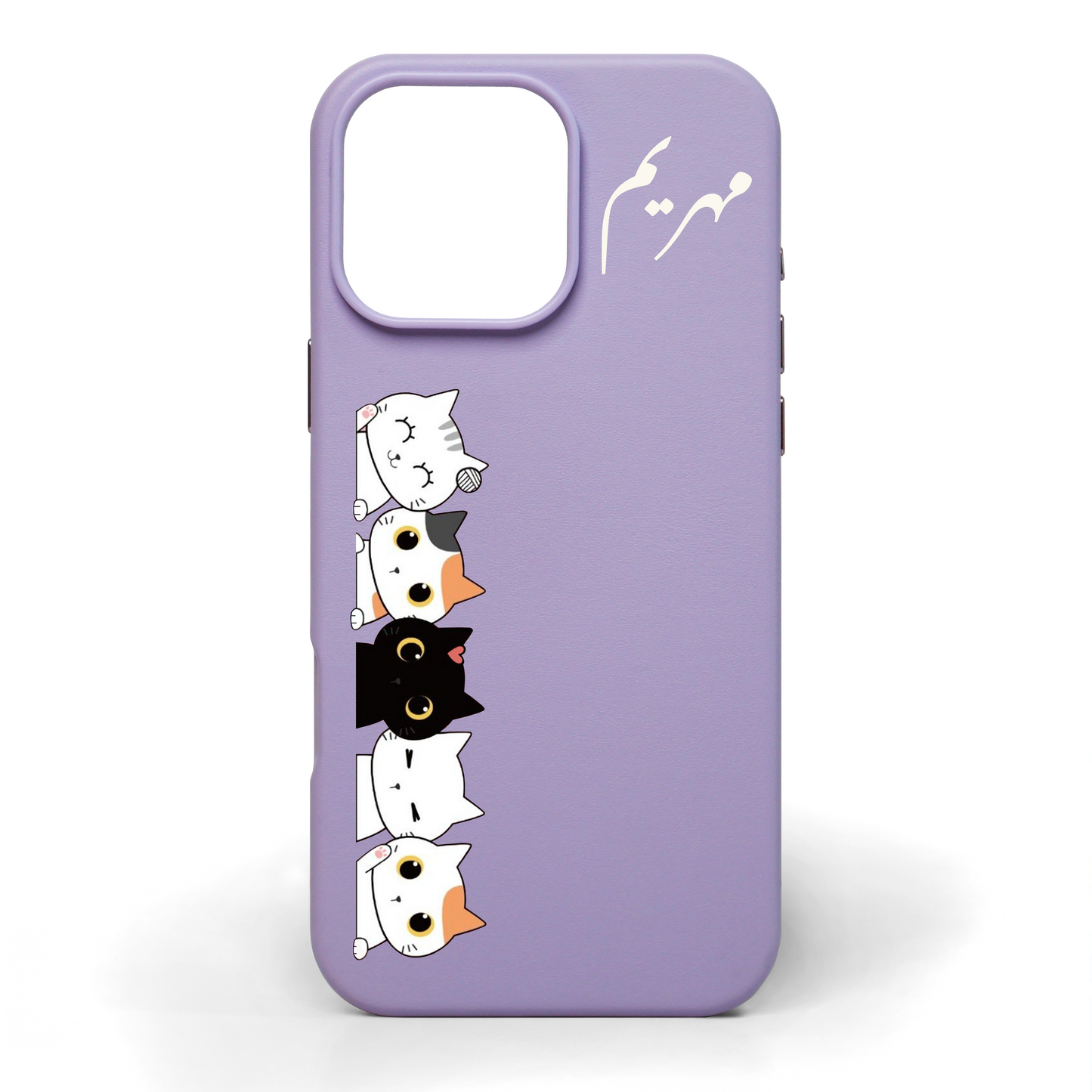 Cat Tower Hand-Painted Leather Phone Case