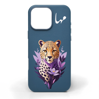 نمر بين الأزهار - كفر جلد مرسوم يدويًا