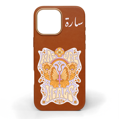 Nature Heals Hand-Painted Leather Case