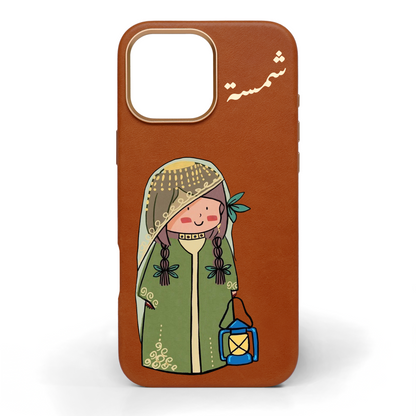 Little Princess Hand-Painted Leather Phone Case