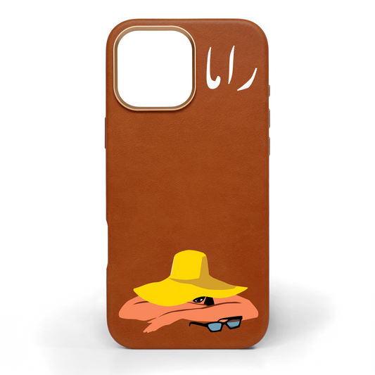 Sunny Sway Hand-Painted Leather Phone Case