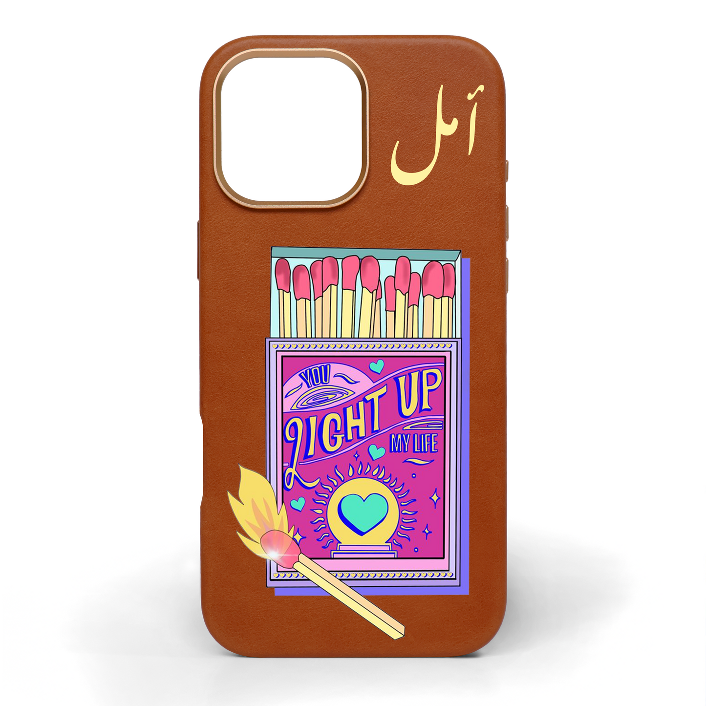 You Light Up My Life Hand-Painted Leather Phone Case