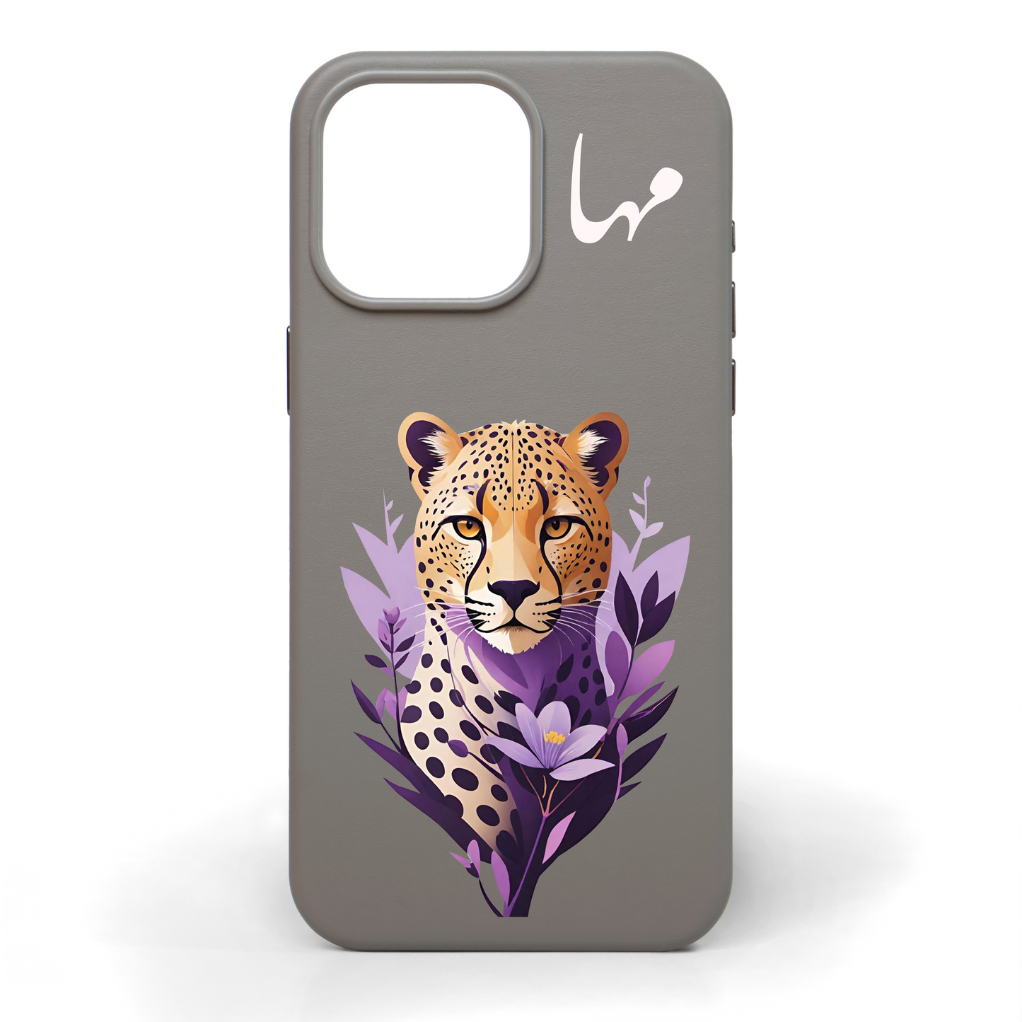 نمر بين الأزهار - كفر جلد مرسوم يدويًا