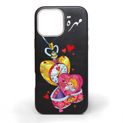Cupid’s Hour Hand-Painted Leather Phone Case