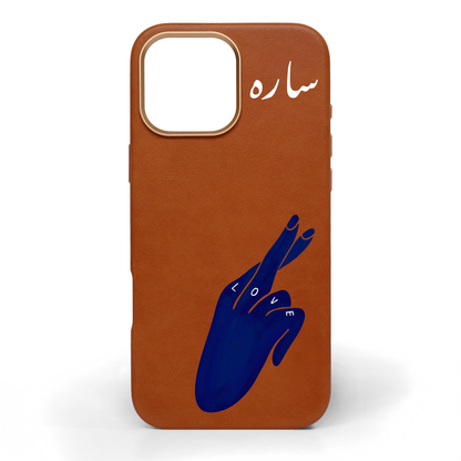 Promise Me Hand-Painted Leather Phone Case