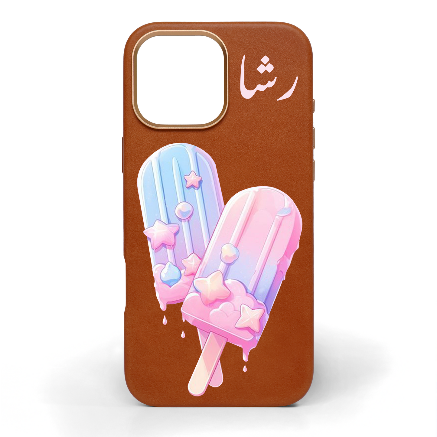 Popsicle Sugar Hand-Painted Leather Phone Case