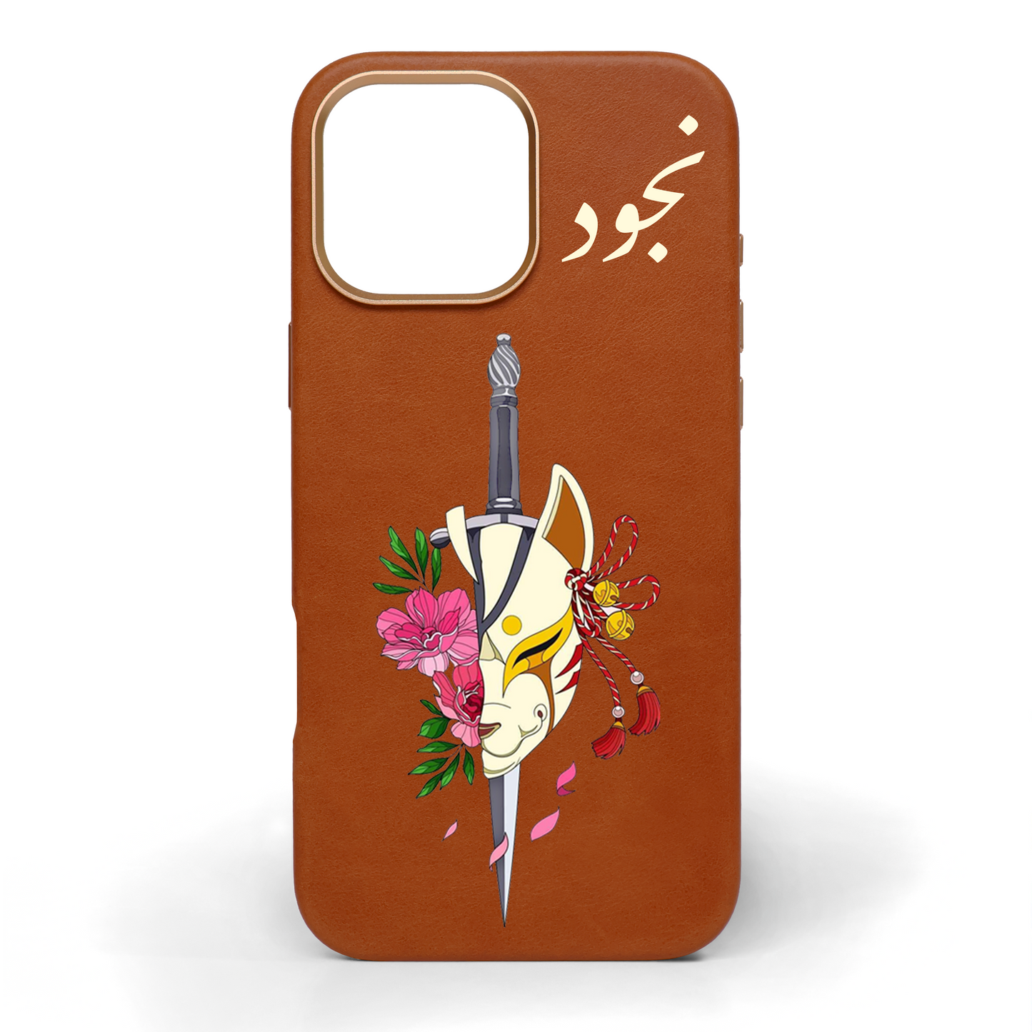 Blossom Katana Hand-Painted Leather Phone Case