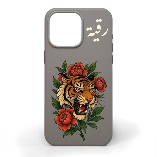 Tiger & Thorns Hand-Painted Leather Phone Case