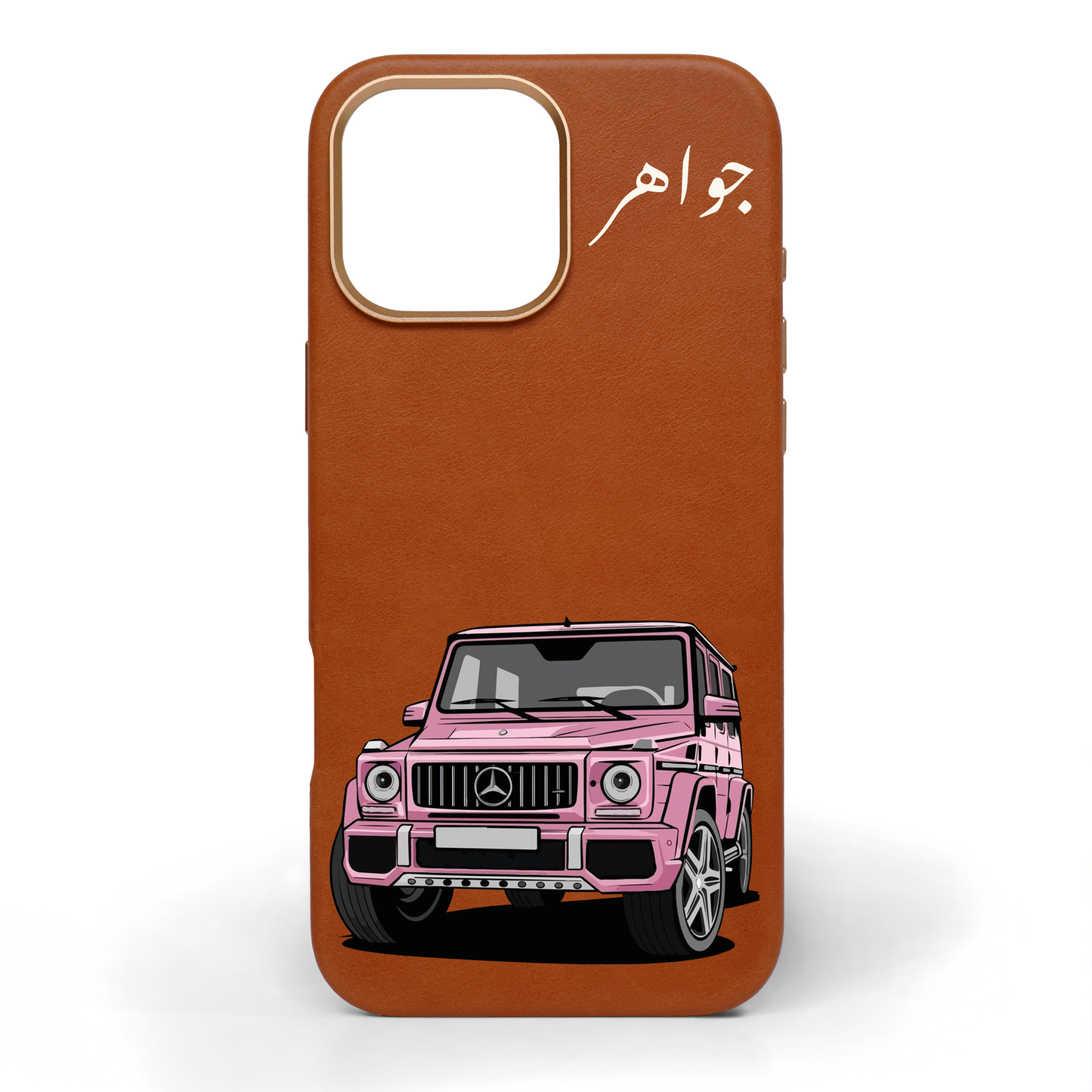 Rosy Ride Hand-Painted Leather Phone Case