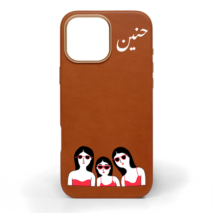 Trio Yo! Hand-Painted Leather Phone Case