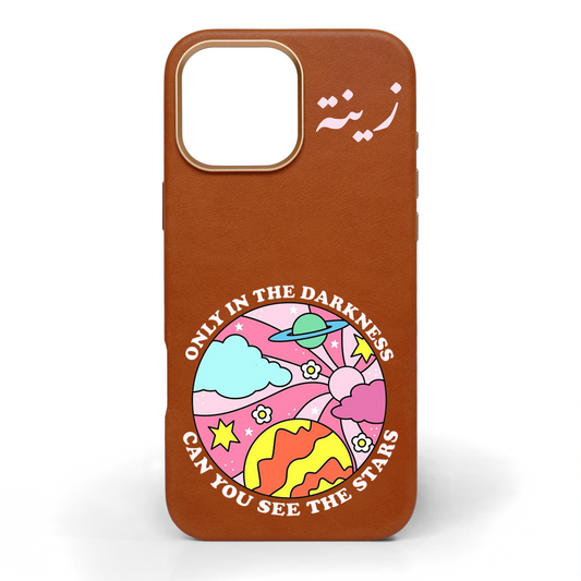 Only in the Darkness Hand-Painted Leather Phone Case