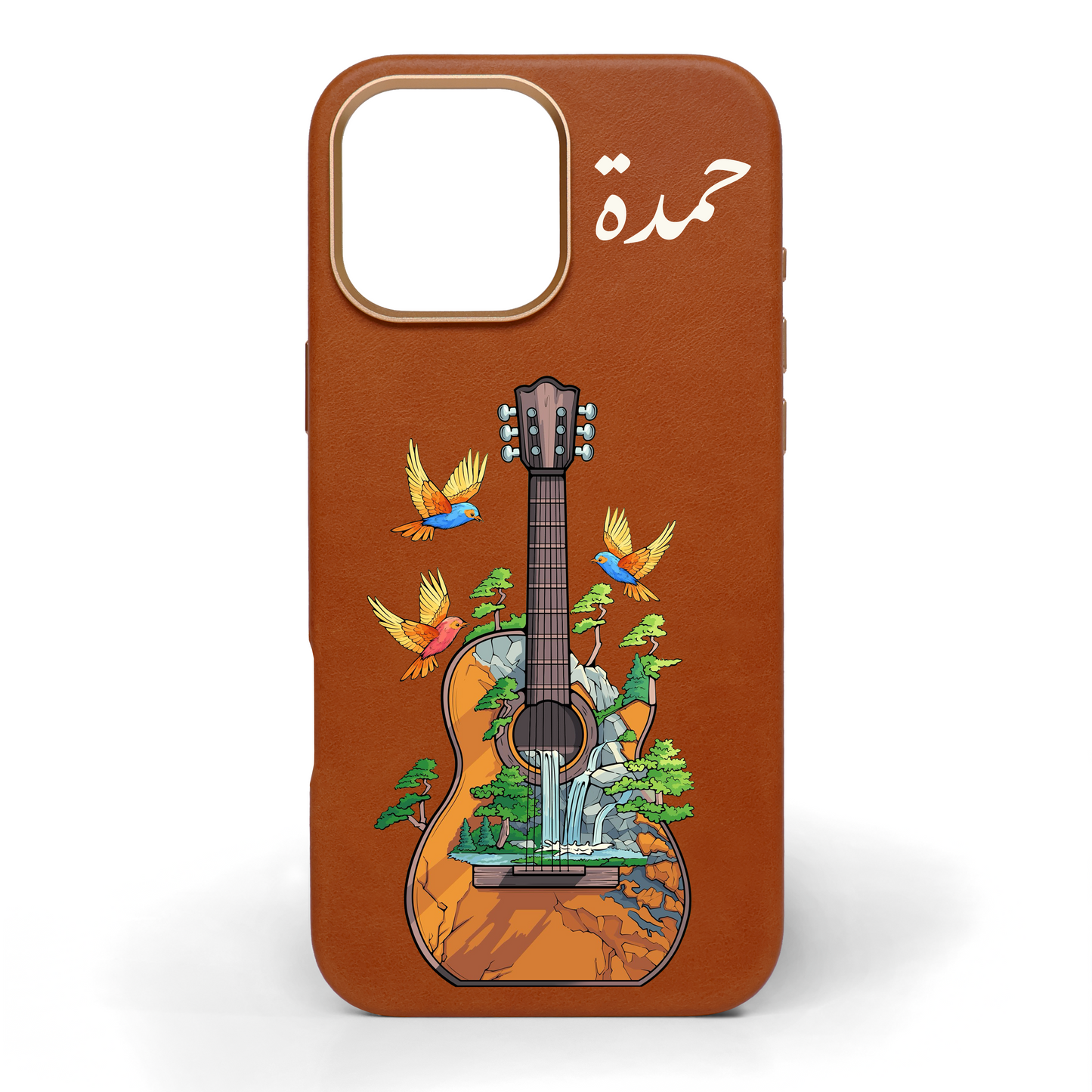 Nature’s Guitar Hand-Painted Leather Phone Case