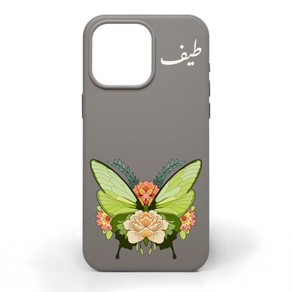 Butterfly Garden Hand-Painted Leather Phone Case
