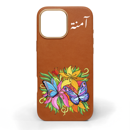 Summers Here Hand-Painted Leather Phone Case