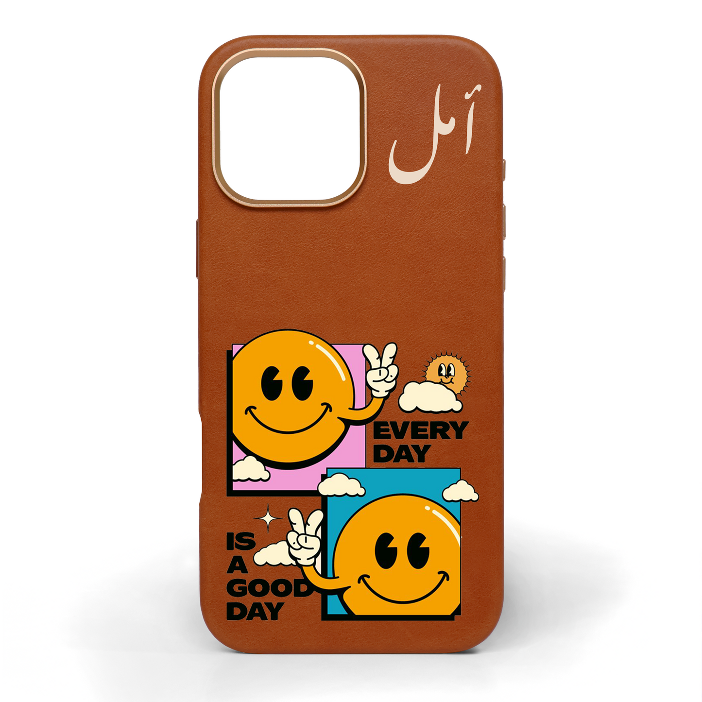 Every Day is a Good Day Hand-Painted Leather Phone Case