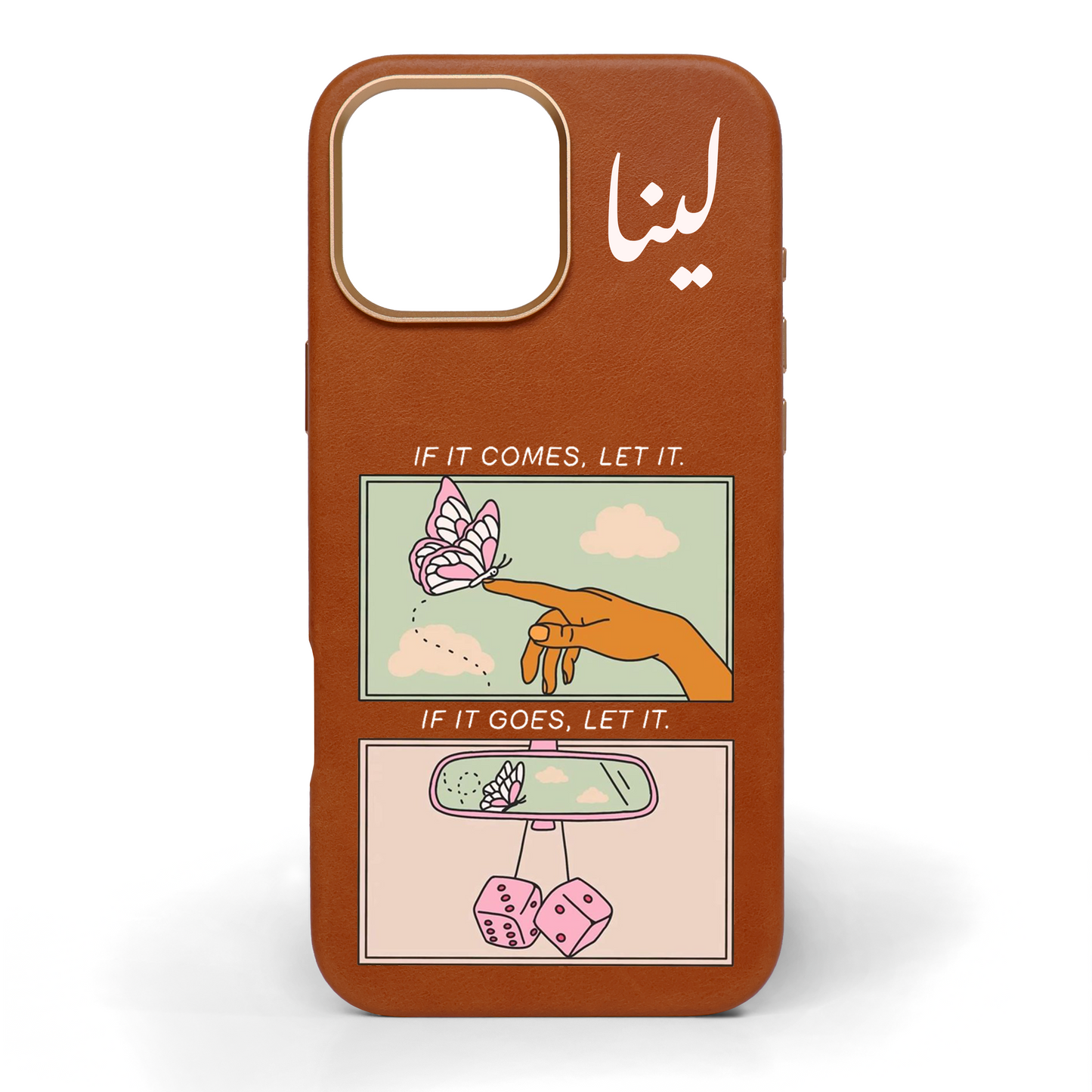 If It Comes, If It Goes Hand-Painted Leather Phone Case