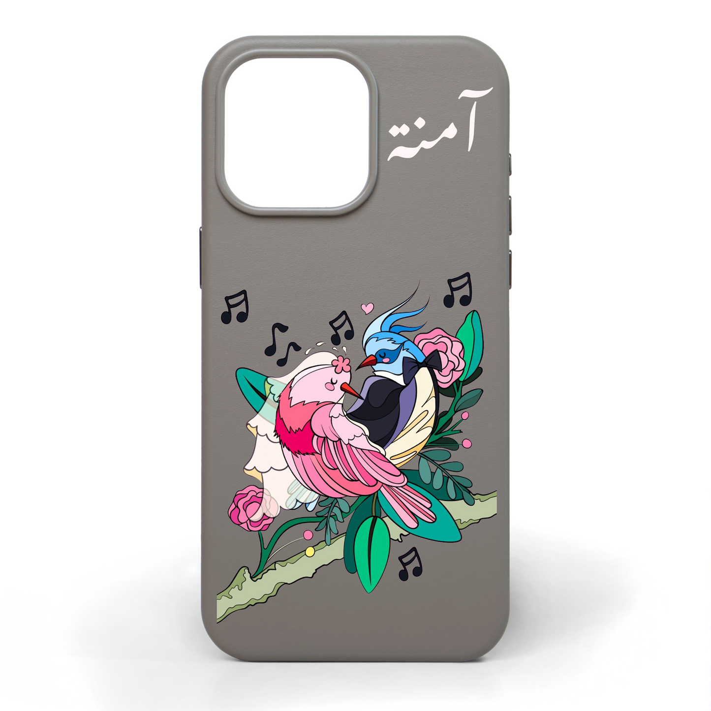 Love Birds Hand-Painted Leather Phone Case