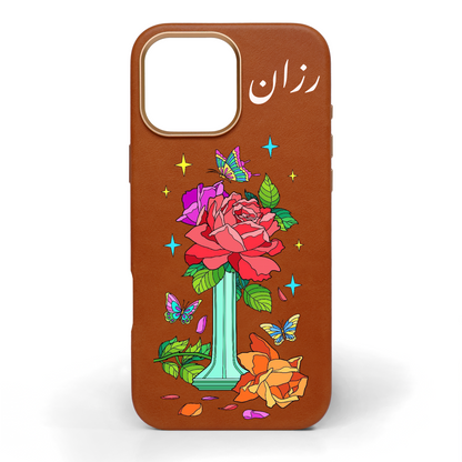 Botanica Hand-Painted Leather Phone Case