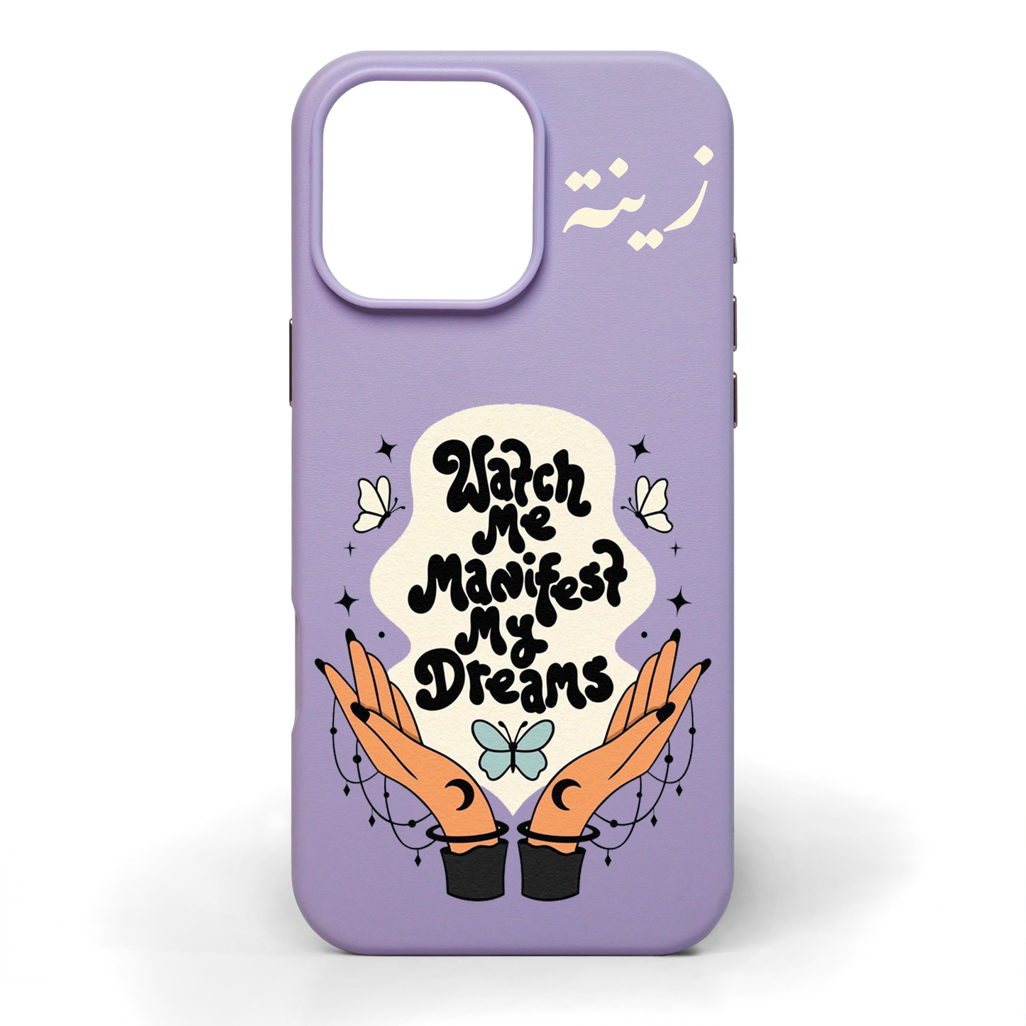 Watch Me Manifest Hand-Painted Leather Phone Case