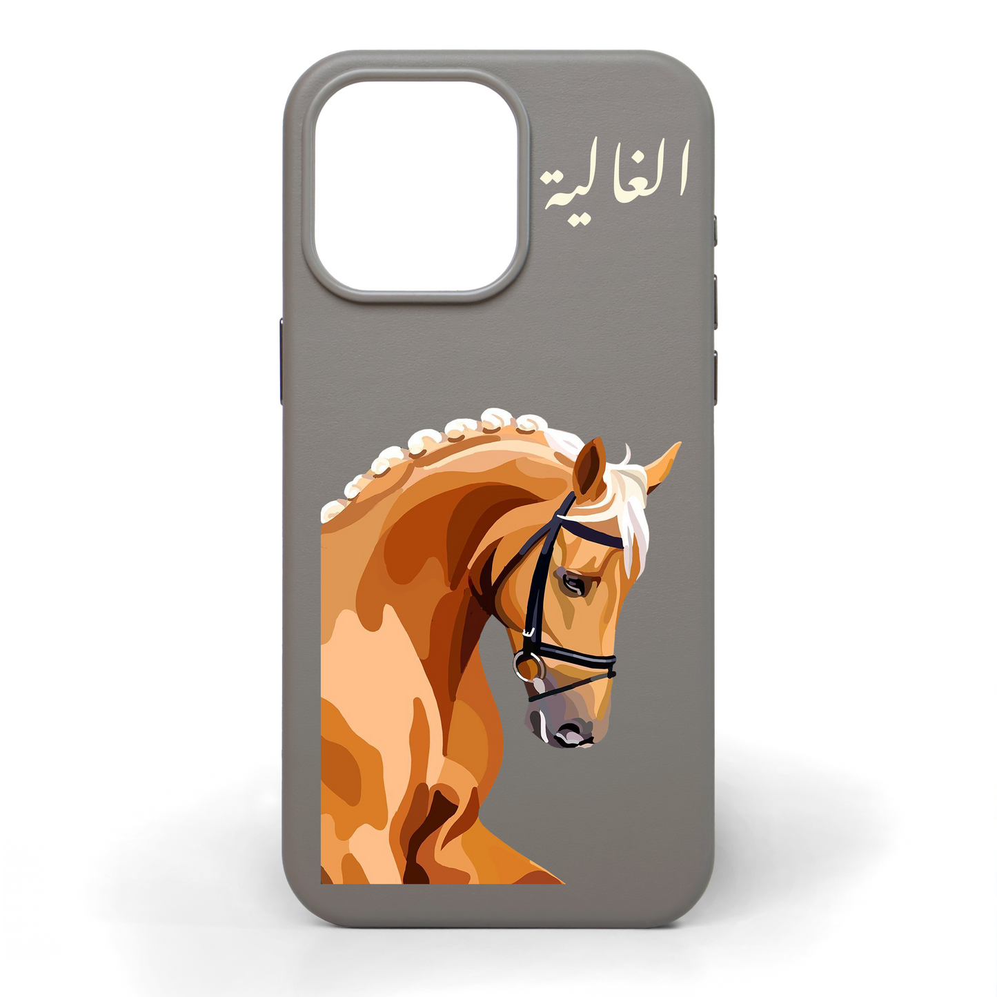 Golden Legacy Horse Hand-Painted Leather Phone Case
