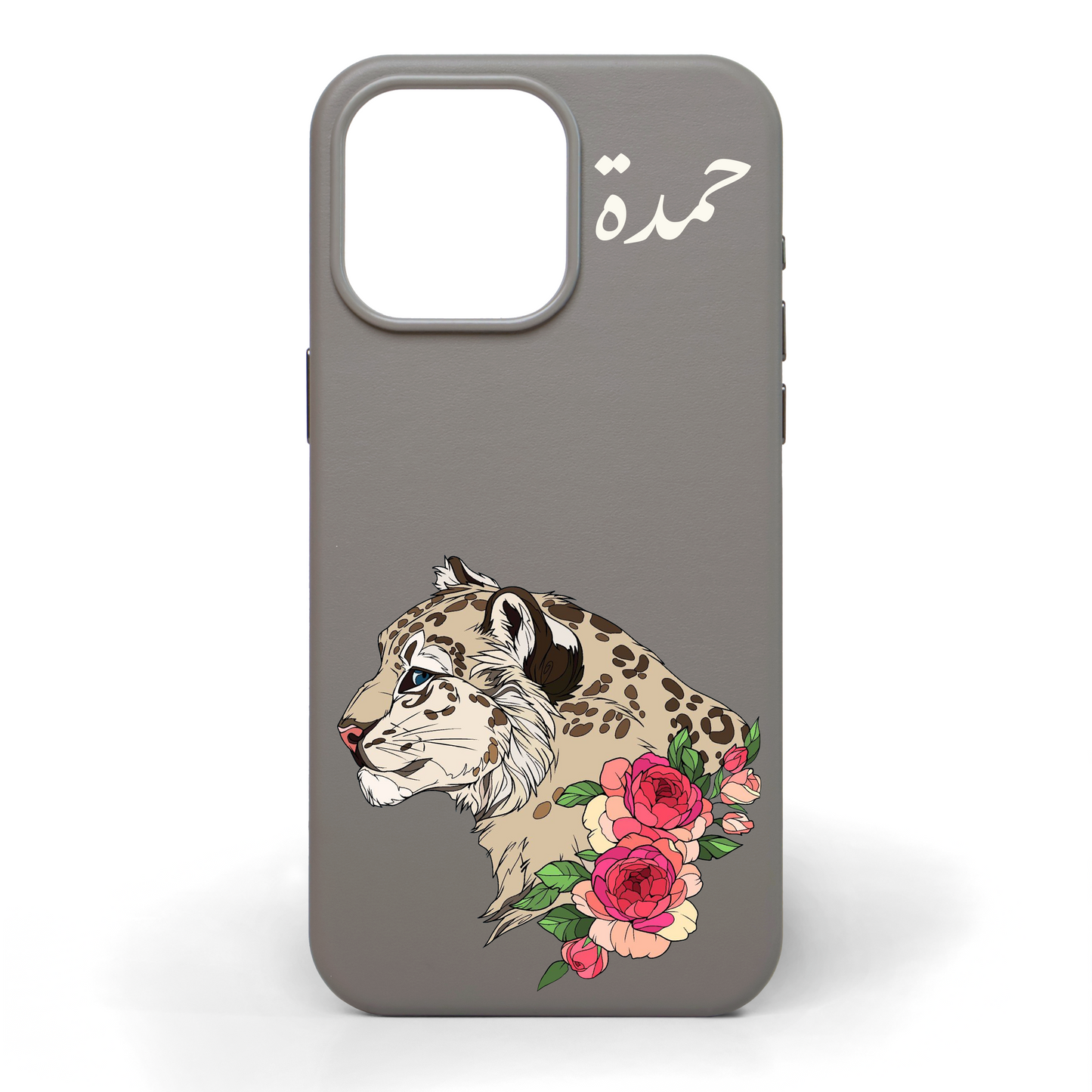 Leopard Grace Hand-Painted Leather Phone Case