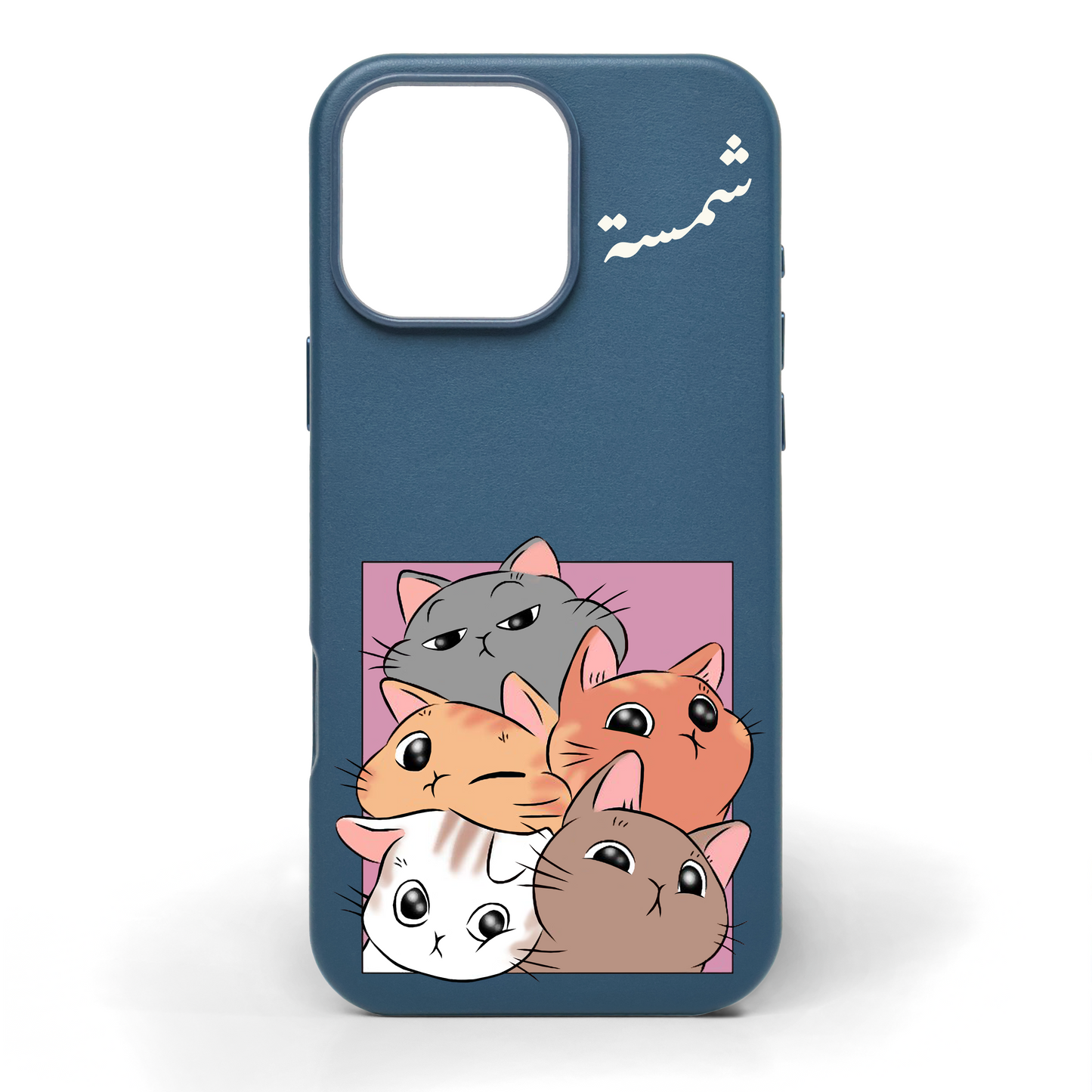 Cat Overload Cat Hand-Painted Leather Phone Case