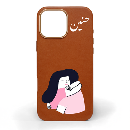 Hold Me Up Hand-Painted Leather Phone Case