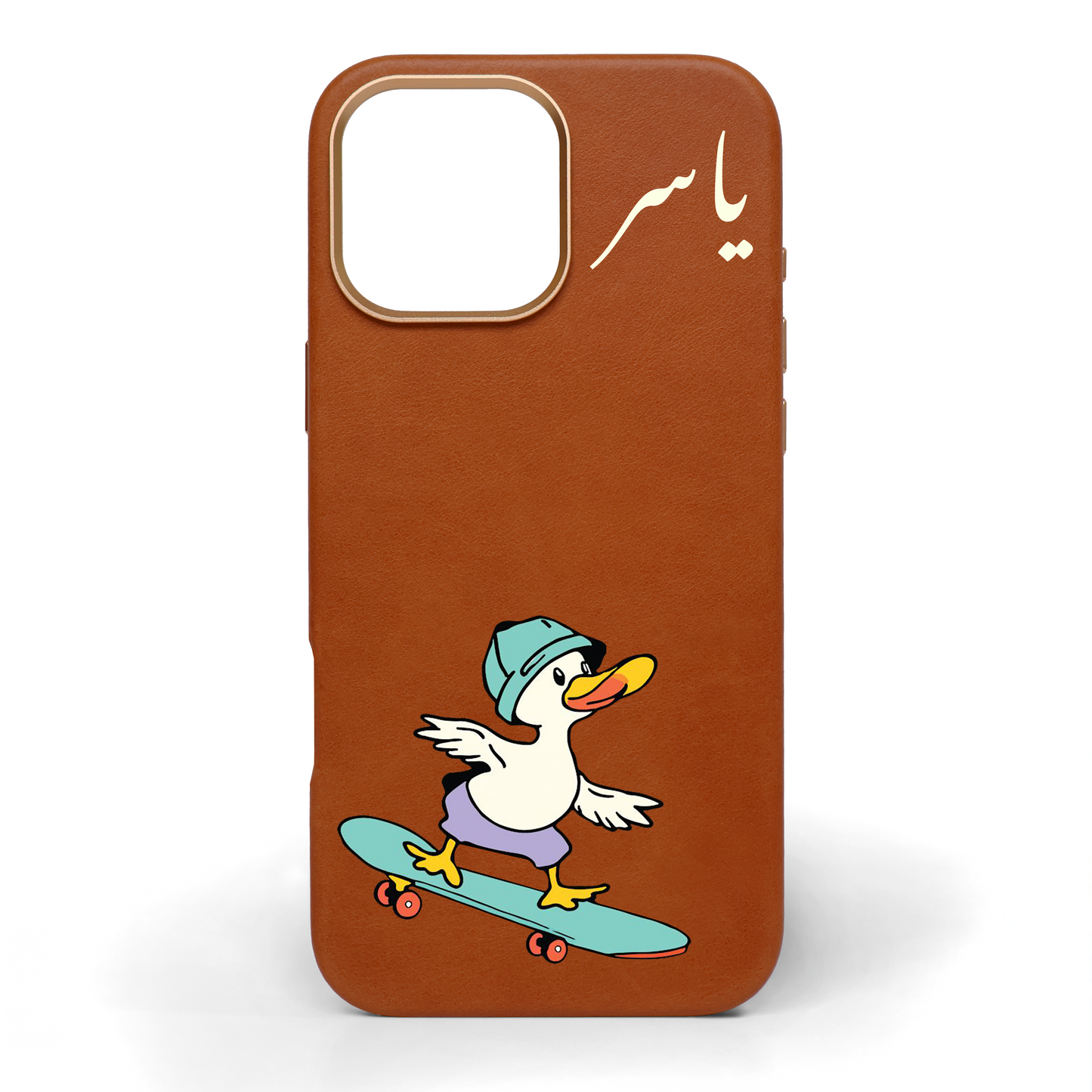 Quack ‘n’ Roll Hand-Painted Leather Phone Case