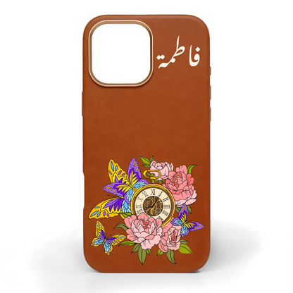 Golden Hour Hand-Painted Leather Phone Case