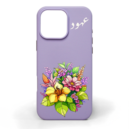 Happy Blooms Hand-Painted Leather Phone Case